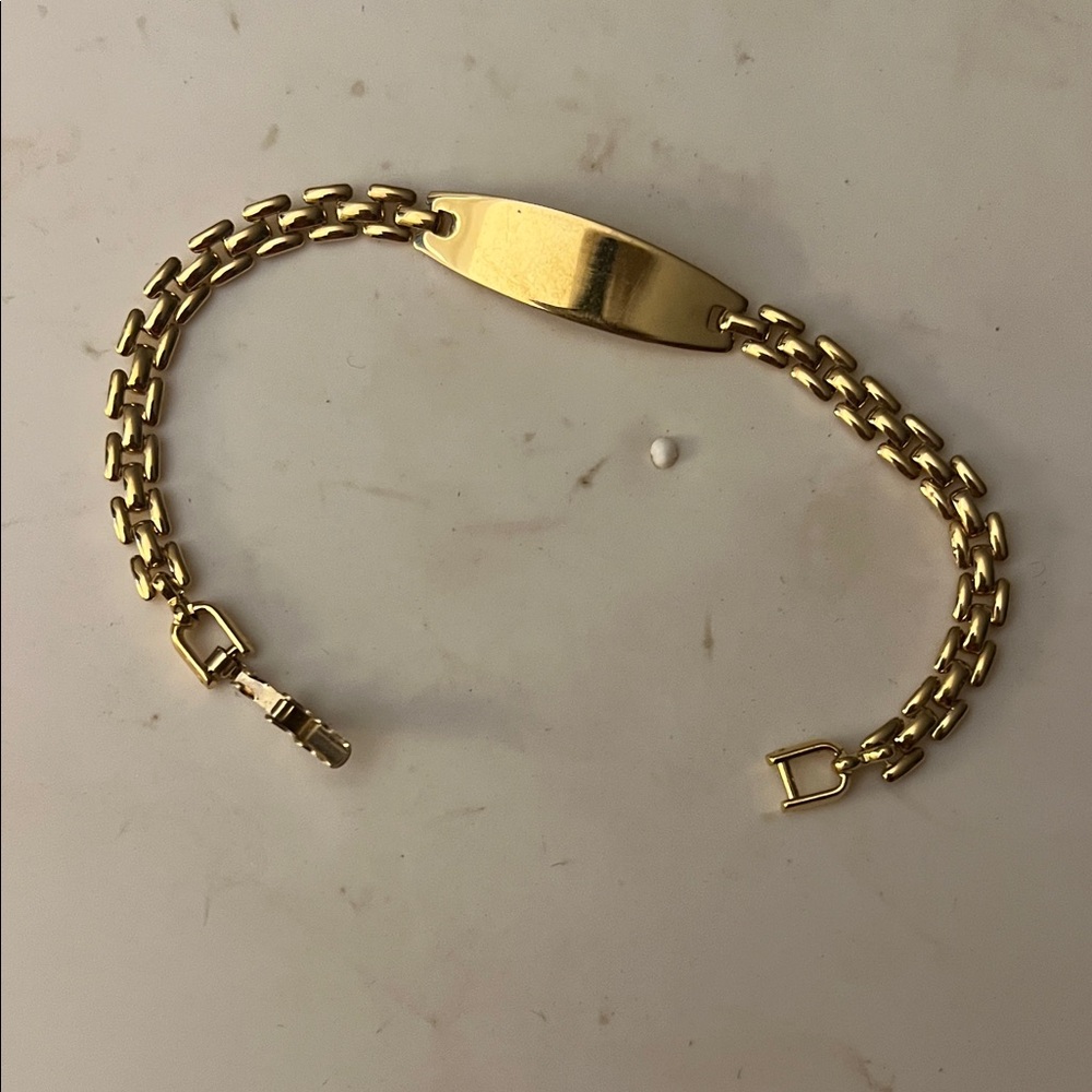 Gold Tone ID Bracelet